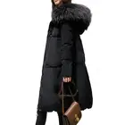 Пуховик женский зимний с искусственным мехом и капюшоном, размера плюс, 6XL, 2021