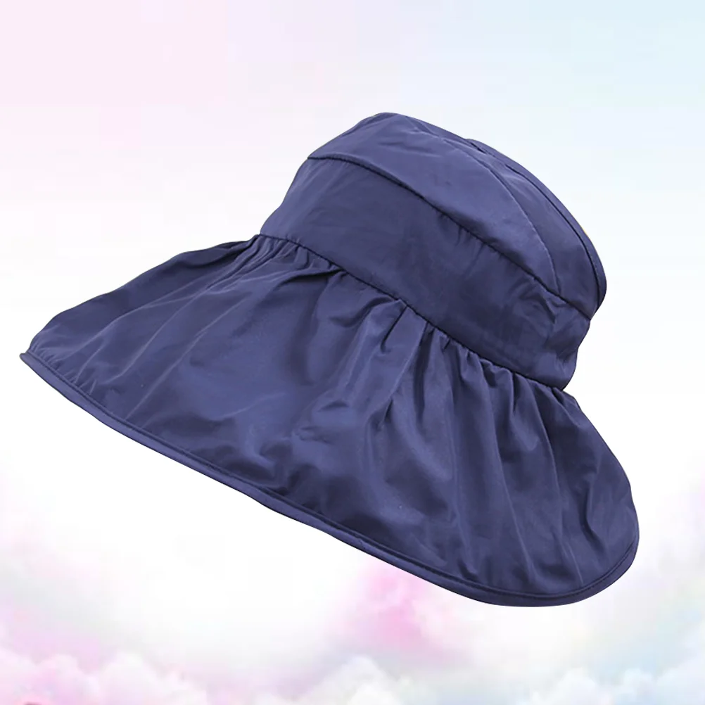 

1PC Empty Foldable Sunhat Outdoor Activities Cap Creative UV Protection Hat for Beach Ladies (Dark Blue)