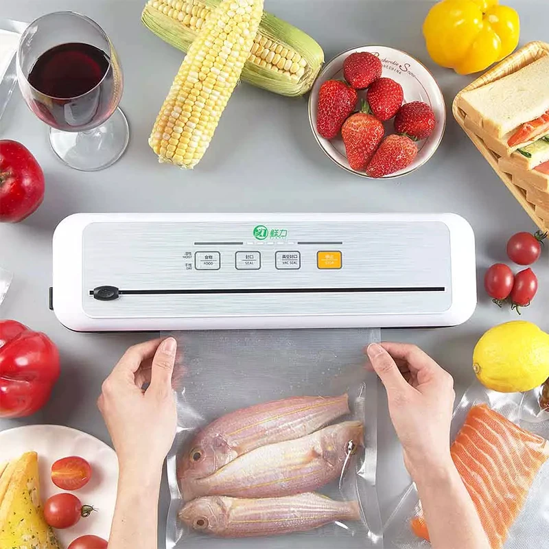 

FreshForce Food Vacuum Sealer Packaging Machine 220V/110W With 10pcs Bags Free Vacuum Food Sealing Machine Vacuum Sealer Packer