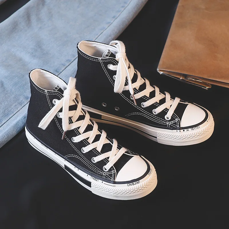 

Кроссовки женские высокие в стиле ретро, модная повседневная обувь для бега, на шнуровке, плоская подошва, черные, для студентов, весна