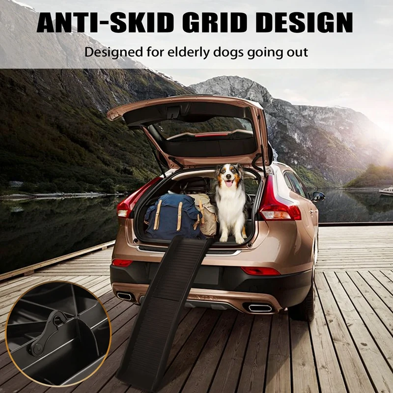 

Dog Ramp Stair Steps, Pet Ramp for Dogs, Folding Lightweight and Strong Dog Stair for Car Boot and Trucks