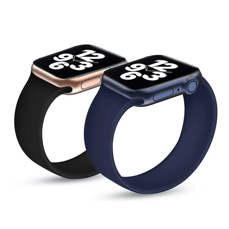 Solo Loop Strap for Apple Watch Band 49mm 45mm 41mm 40mm 44mm 42mm 38mm Silicone bracelet belt iwatch series 3 4 5 6 7 8 Ultra