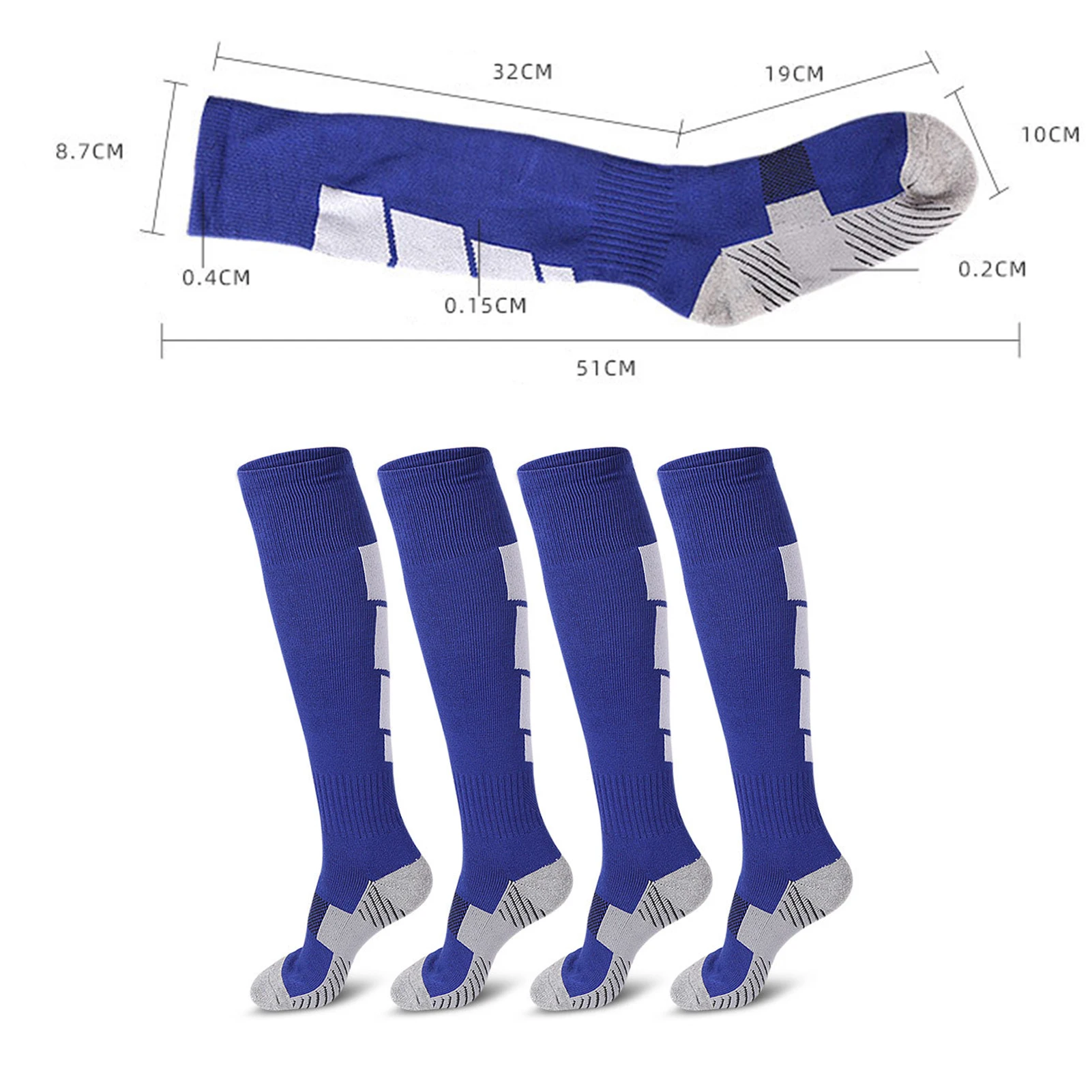 

1 Pair Unisex Outdoor Non-slip Sports Socks Football Compression Stockings Soccer Running Soft Elastic Men Women Socks