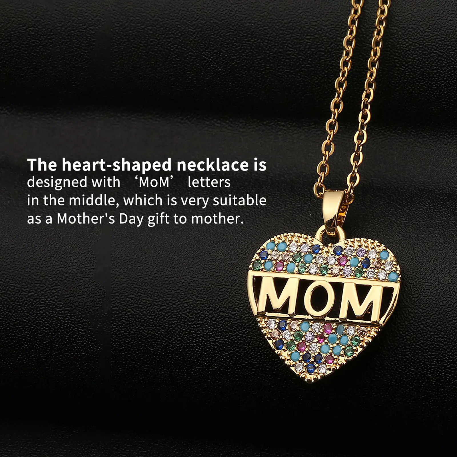 Lady Female Girl Girlfriend Couple Metal Rose Gold Silver Color Mom Love Rhinestone Pendant Charm Sweater Chain Necklace | Дом и сад