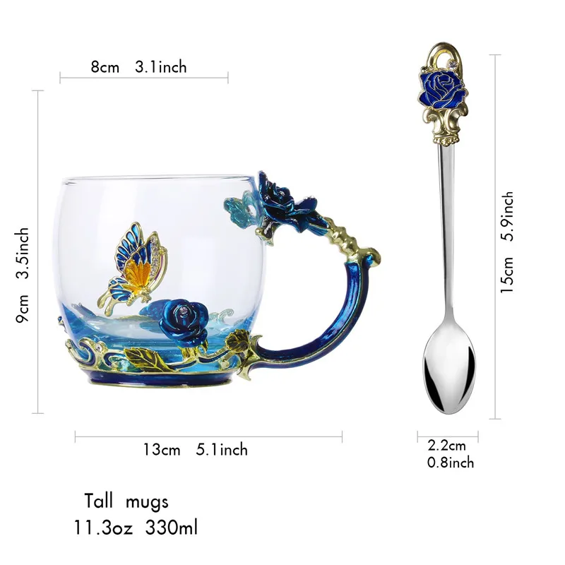 Чайная чашка стеклянные кофейные кружки ожерелье из австрийского хрусталя