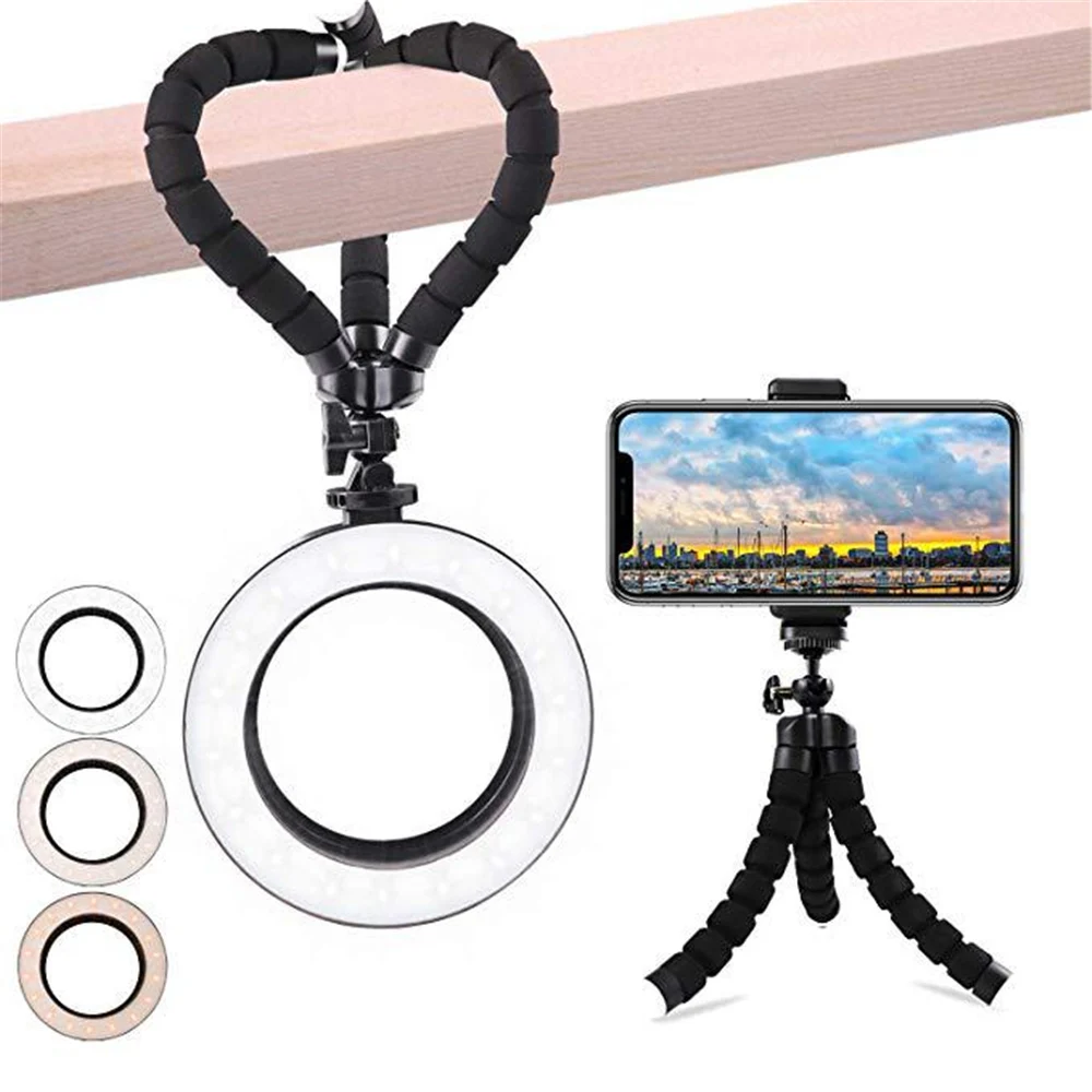 Практичный селфи светодиодный кольцевой светильник мини-камера 3 режима для YouTube