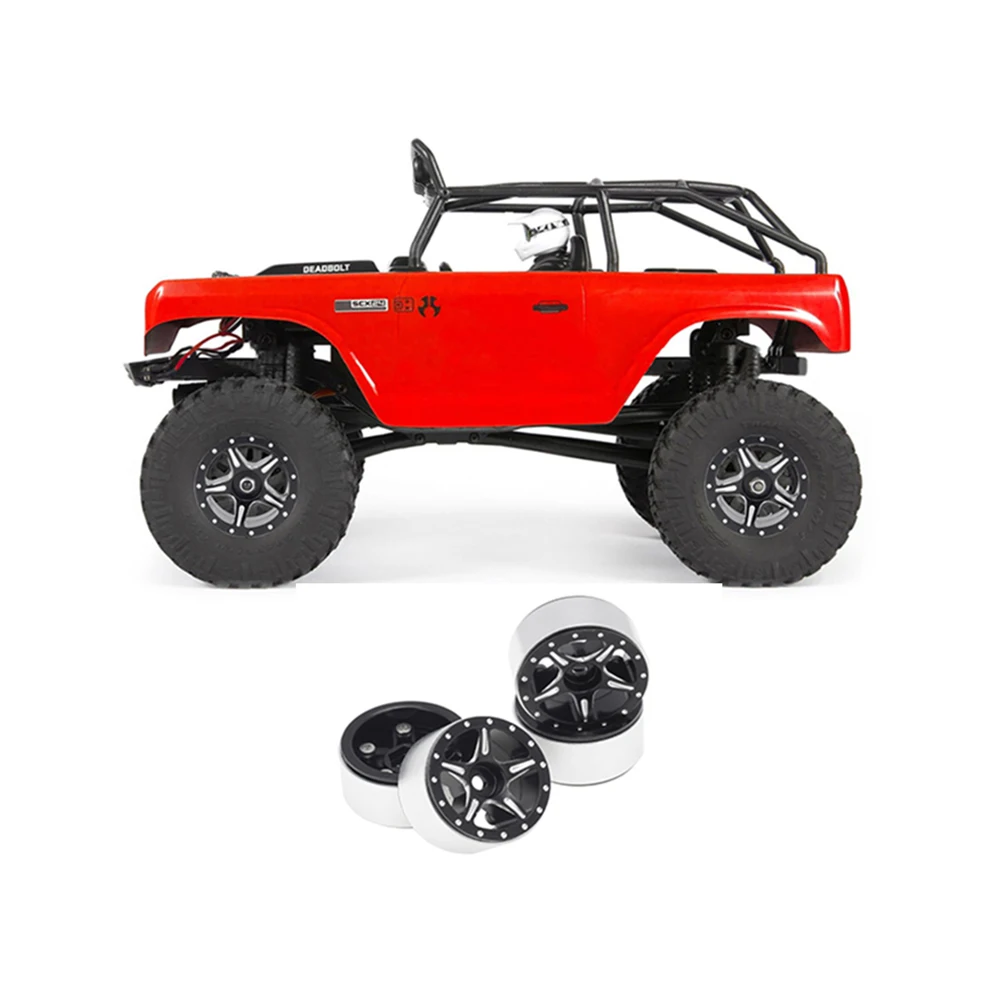 

4PCS Alloy Wheel Hub Metal Wheel Rim for 1/24 Axial SCX24 90081 RC Crawler Car