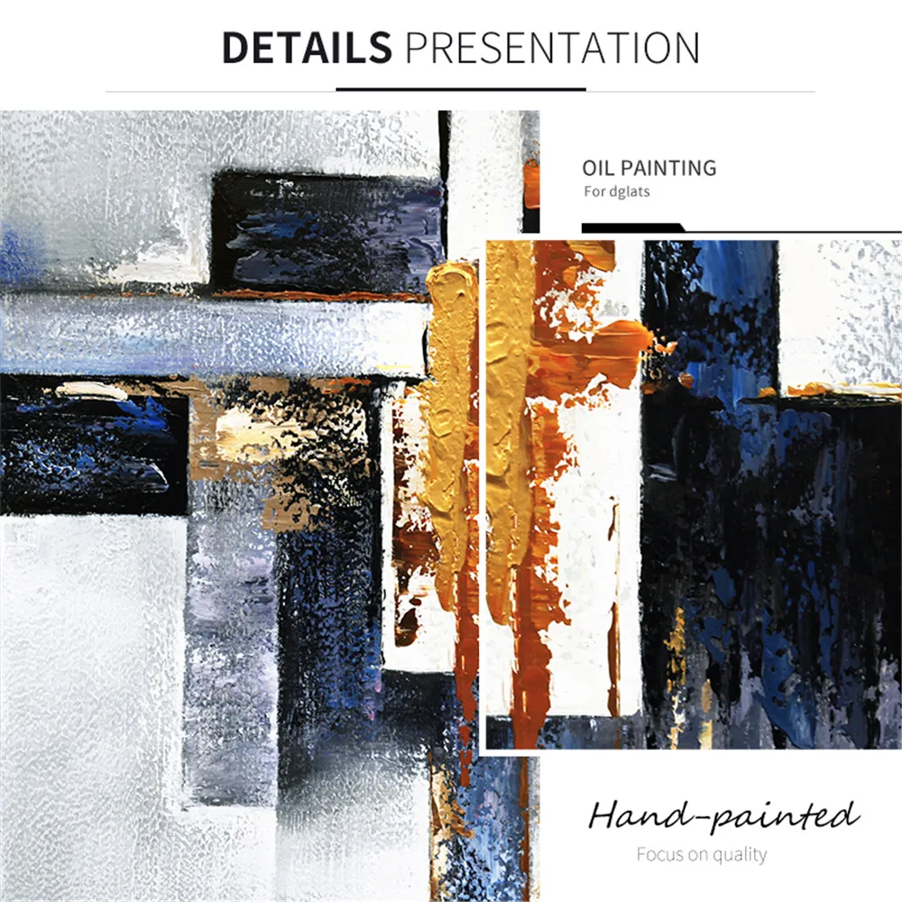 

Abstract Geometric 100% Hand Painted Oil Painting On Canvas Wall Art Paintings Vintage Minimalist Poster Art Modern Home Decor