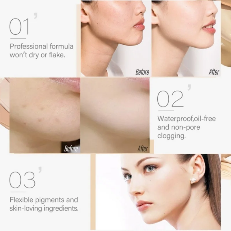 Новая Водонепроницаемая долговечная база для макияжа лица Жидкий тональный крем