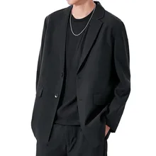 Chaqueta de traje informal holgada para hombre, traje pequeño de moda coreana, abrigo, ropa coreana, envío gratis, S 4XL (1)