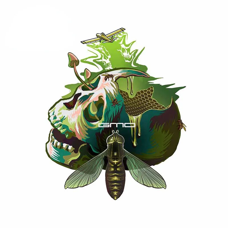 

13 см x 11,9 см для ГМО автомобильные наклейки и Переводные картинки водонепроницаемые креативные графические устойчивые к царапинам наклейки на стекло холодильника