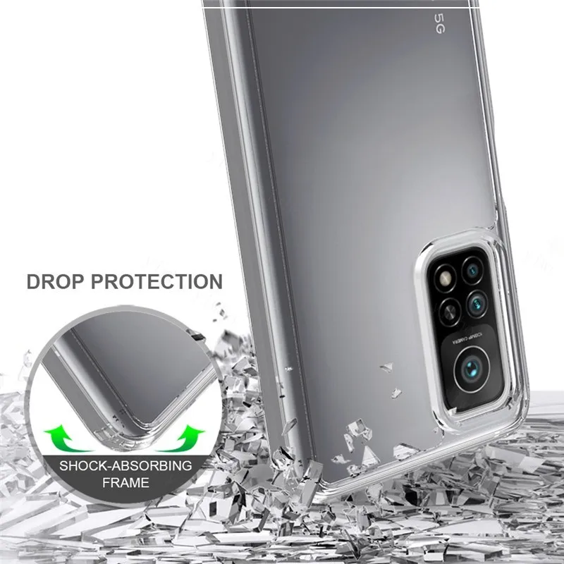 Luxury Transparent Shockproof Silicone Case For Xiaomi 10T Pro Lite Poco X3 NFC F3 Case on Redmi Note 10 Pro Silicone Back Cover
