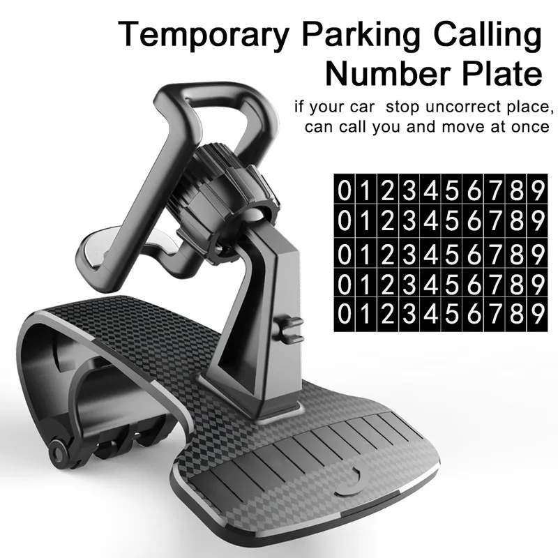 Universal Car Phone Holder Dashboard Clip HUD Anti-Slip GPS Cell Phone Mount Stand for iPhone Samsung Galaxy Xiaomi Smartphones