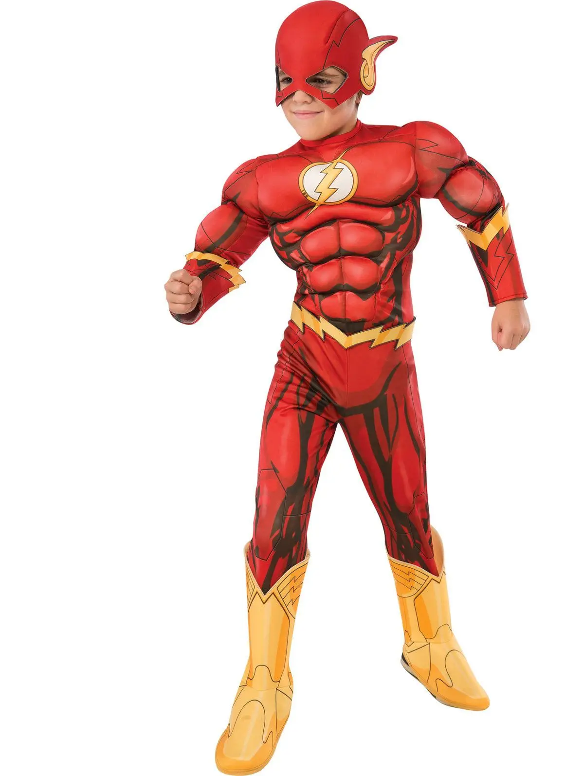 

Boy's Deluxe Flash Costume Fancy Dress Kids Fantasy Comics Movie Carnival Party Halloween Flashman Cosplay Costumes