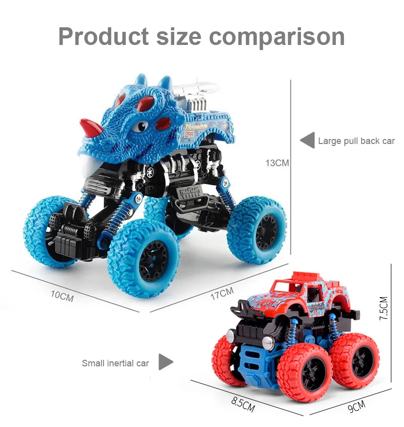 

2021 4 Colors New Children's Mini Inertia Four-wheel Drive Off-road Vehicle Simulation Stunt Toy Car For Baby Kids Random Style
