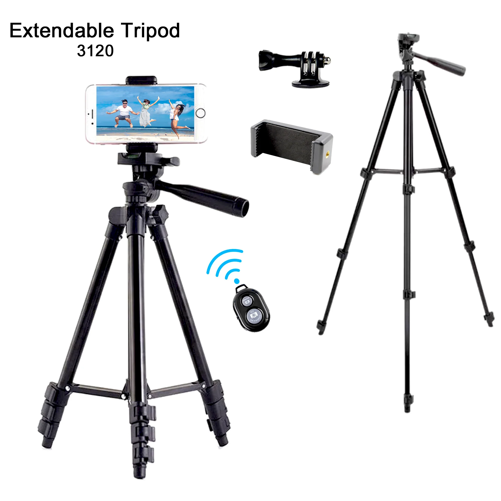 Выдвижной Штатив 34-106 см, портативный штатив для смартфона, держатель для камеры Gopro, алюминиевый штатив для путешествий