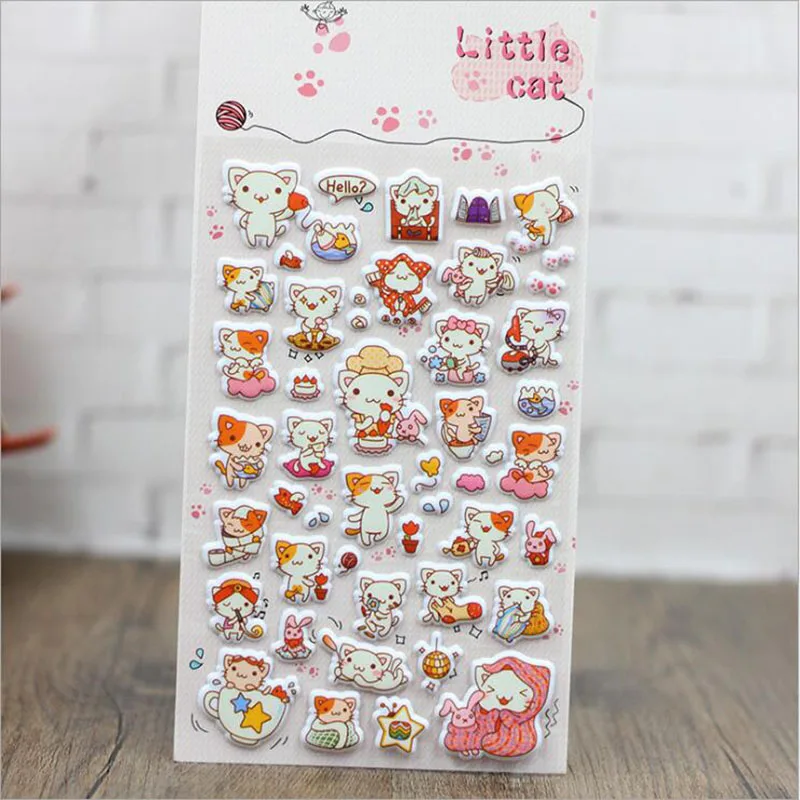 Комплект детской одежды из 3 х предметов канцелярские наклейка милый кот жизнь 3D