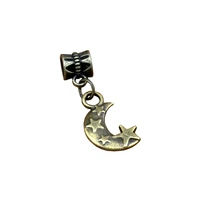 20pcslot dangle ancient bronze moon stars charm big hole beads fit european charm bracelet jewelry 11x30 5mm a 331a
