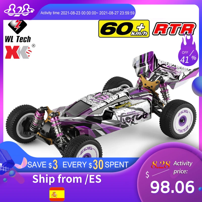 WLtoys Новый 2 4G гоночный RC автомобиль 60 км/ч Металлическое шасси 4wd Road Drift