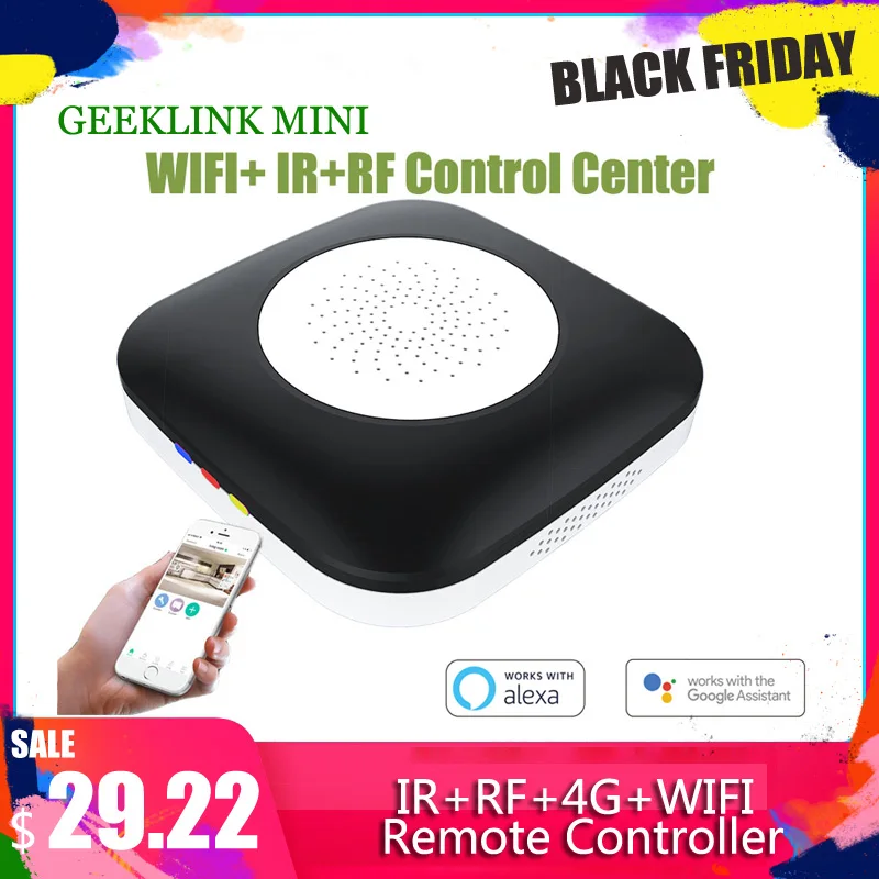 Geeklink Mini Thinker умный дом универсальный пульт дистанционного управления, wifi+ IR+ RF центр управления совместим с Alexa для умного дома