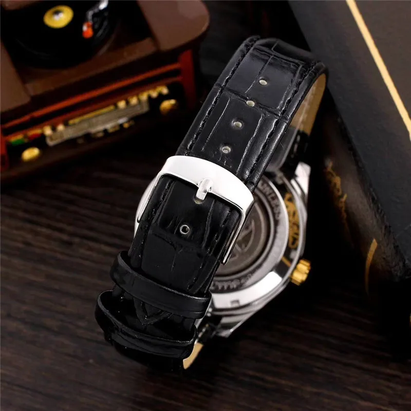 

Top luxury AAA men's mechanical watch calfskin strap hollow design visible movement fashion trend high-quality AAA watch