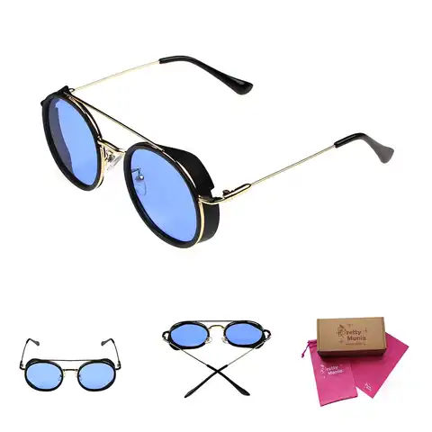 Очки солнцезащитные женские Pretty Mania, брендовые дизайнерские солнечные очки круглые со шторками