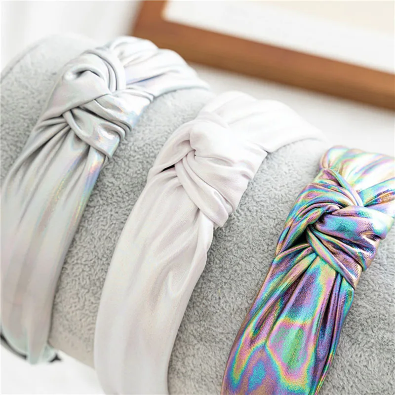 

Fashion Top Knotted Girls Hair Band PU Leather Headband Wide-brimmed Pressed Hairband Handmade Head Hoop Bezel Retro Accessories