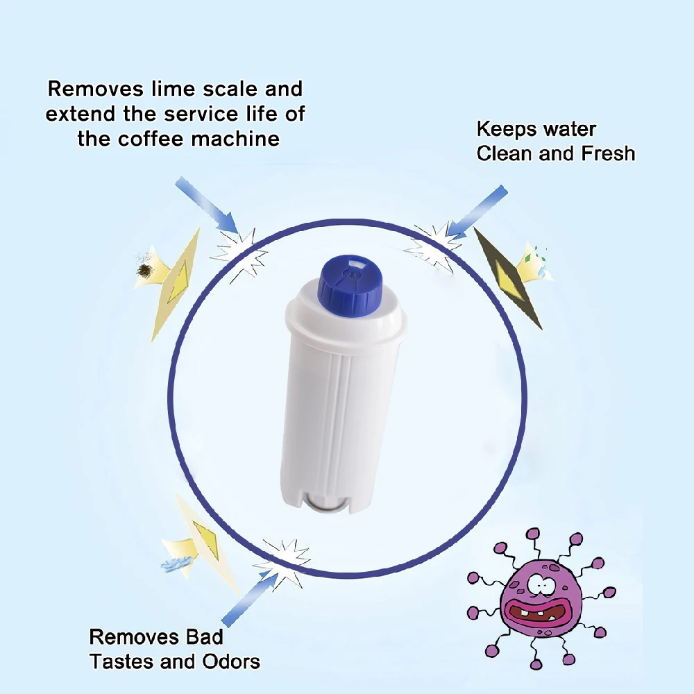 

2 PCS Replacement Water Filter Cartridges Compatible with Delonghi DLS C002 Automatic Coffee Machine Activated Carbon Softener