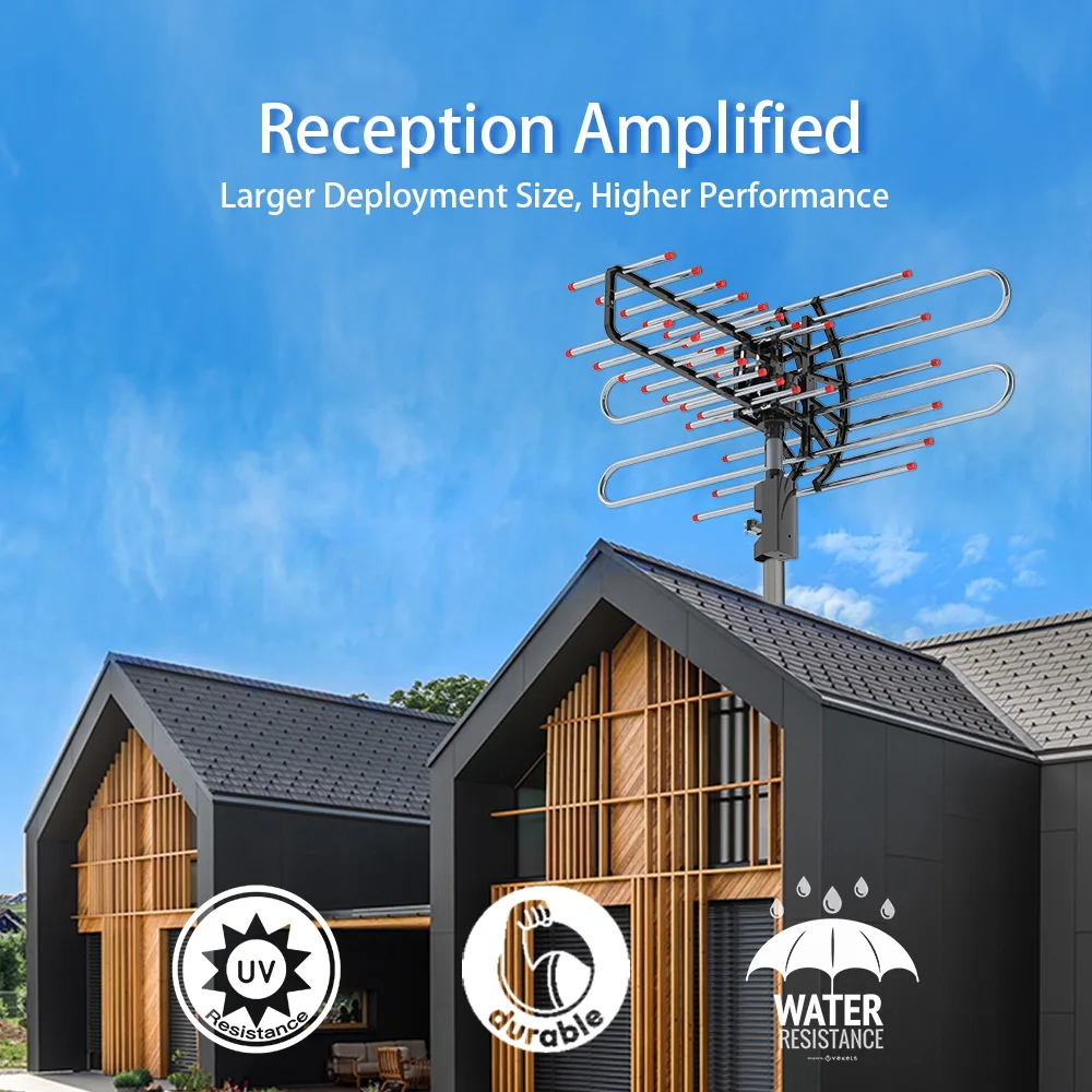 

TA-851 Plus 360Rotation Antenna UV Dual Frequency 45-860MHz 22-38dB 42.65ft cable Outdoor Antenna