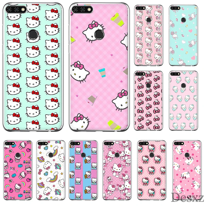 Чехол для мобильного телефона Huawei P Smart Z Plus P30 P20 P10 P9 P8 Lite Pro Жесткий чехол милый Hello
