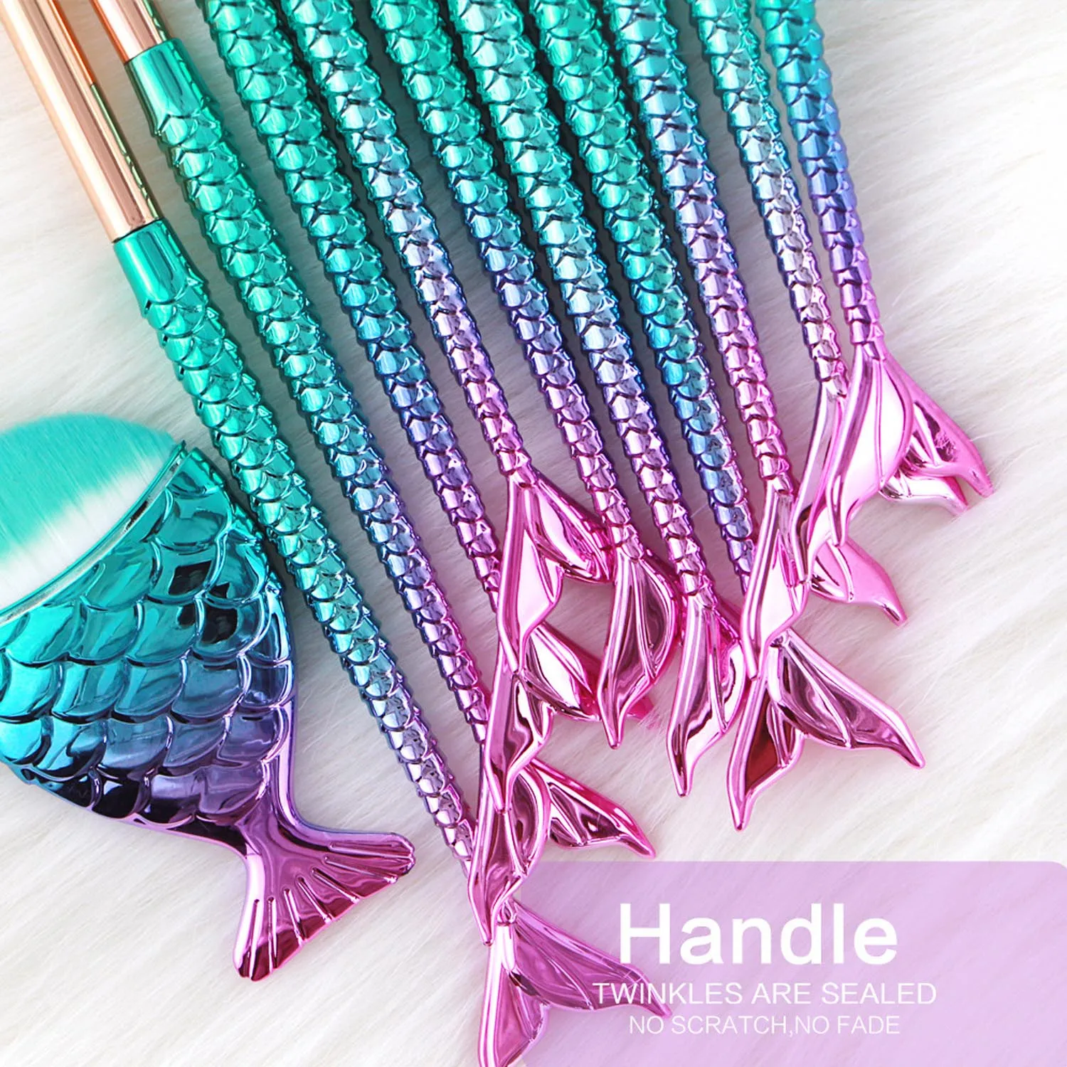 11 шт. Профессиональные кисти для макияжа Русалочки основы бровей подводки глаз