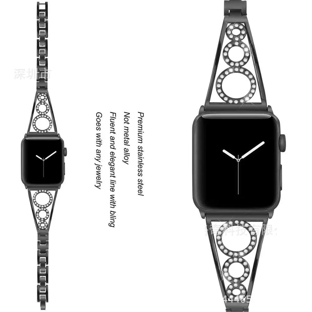 Apple Watch Band Chain браслет из нержавеющей стали сменные браслеты для Series3 2 серии 1 38 мм 42