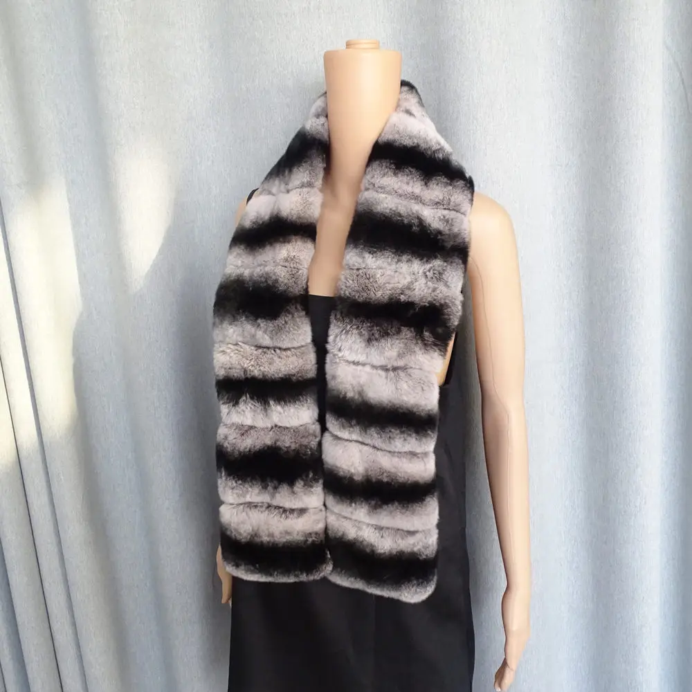 Настоящий мех кролика шарф из натурального меха унисекс 120 см длинные Ширина (13