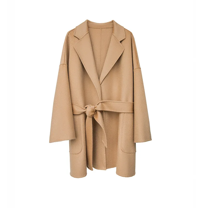 

Korean Version Of The Classic Double-sided Nylon Lace Lapel Wool Jacket Women 2020 New Autumn Woolen Women's Clothing