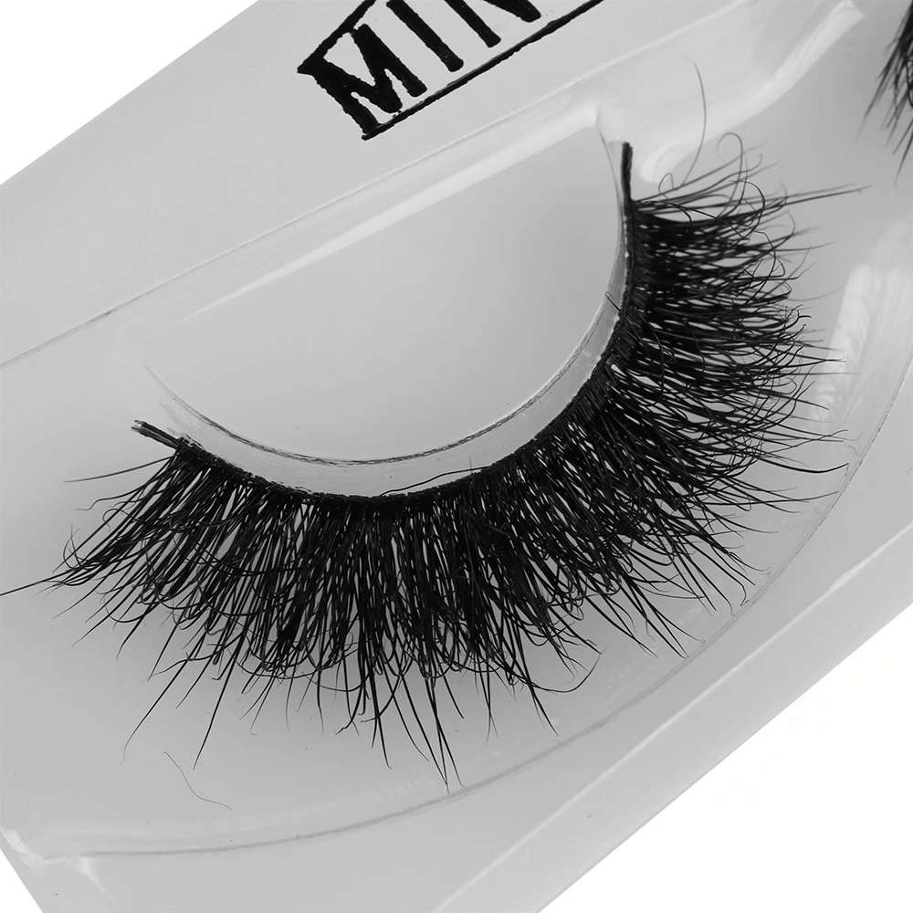 1pair Real Black 3D Mink Hair Bushy Cross False Eyelashes Beauty Wispy Flutter Lashes Handmade Woman's Fashion | Красота и