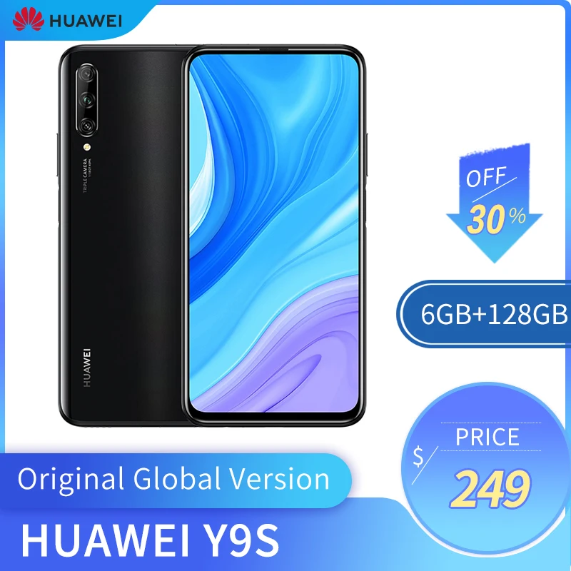 Оригинальная глобальная версия Huawei Y9s 6 ГБ + 128 Гб Смартфон 48MP AI тройные камеры