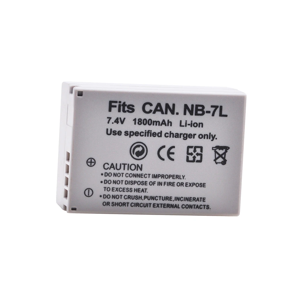 2 × 1800 мА/ч NB-7L NB7L NB 7L Батарея Akku емкостью зум-объектив для Canon PowerShot G10 G11 G12 SX30IS