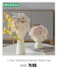 Human Face Vase Abstract Sculpture Portrait Ceramics Vase Flower Pot Flower Arrangement Modern Ornament Decoration Flowers Vases