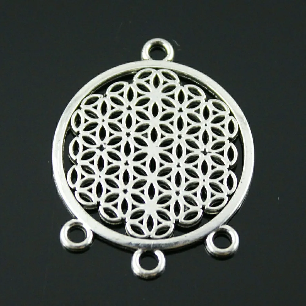 

5pcs 38x29mm The Seed Of Life Earring Connector connectors jewelry finding & components
