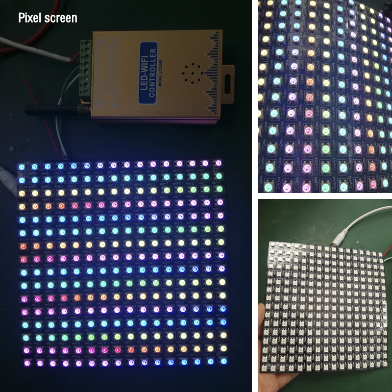 LC2000A/B Wi-Fi музыкальный SPI контроль светодиодный цифровой пиксельный светильник, светодиодный контроллер экрана 1024-2048 пикселей, со встроенным микрофоном