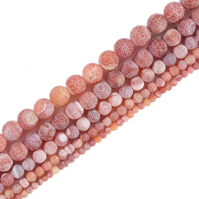Nature Stone Beads For Jewelry Making Frost Cracked Dream Fire Dragon Veins Carnelian 4-12mm Pick Size | Украшения и аксессуары