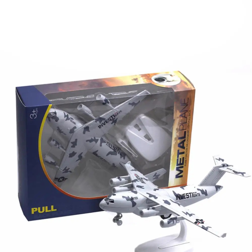 Литая модель самолета для транспортировки C17 светящаяся образовательная игрушка