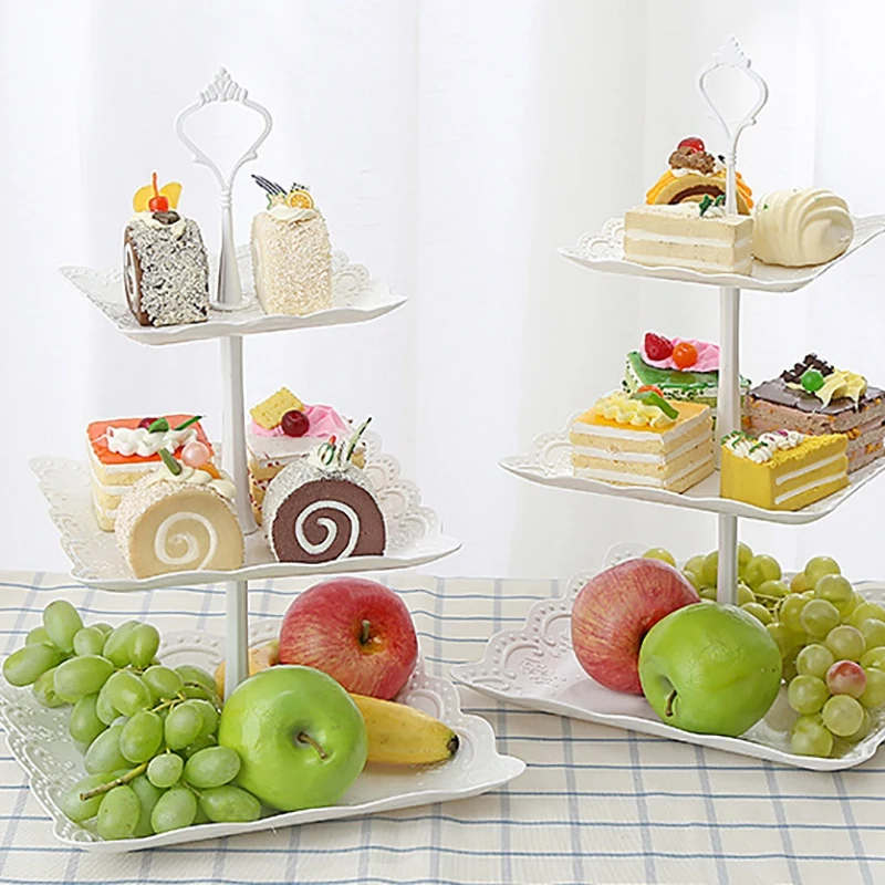 Европейский поднос пластиковая сервировочная тарелка подставка для торта лоток