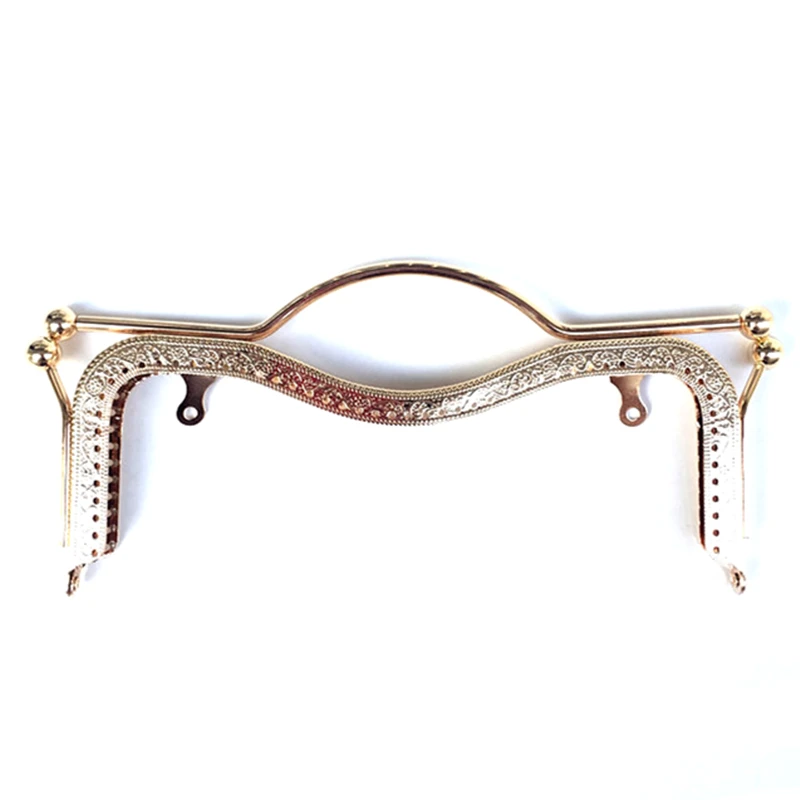 5PCS Shape M Purse Frames Clasps Lock Clutch Buckles Sewing Holes DIY Handbag Handle Luggage Bag Hardware Accessories 20/27cm