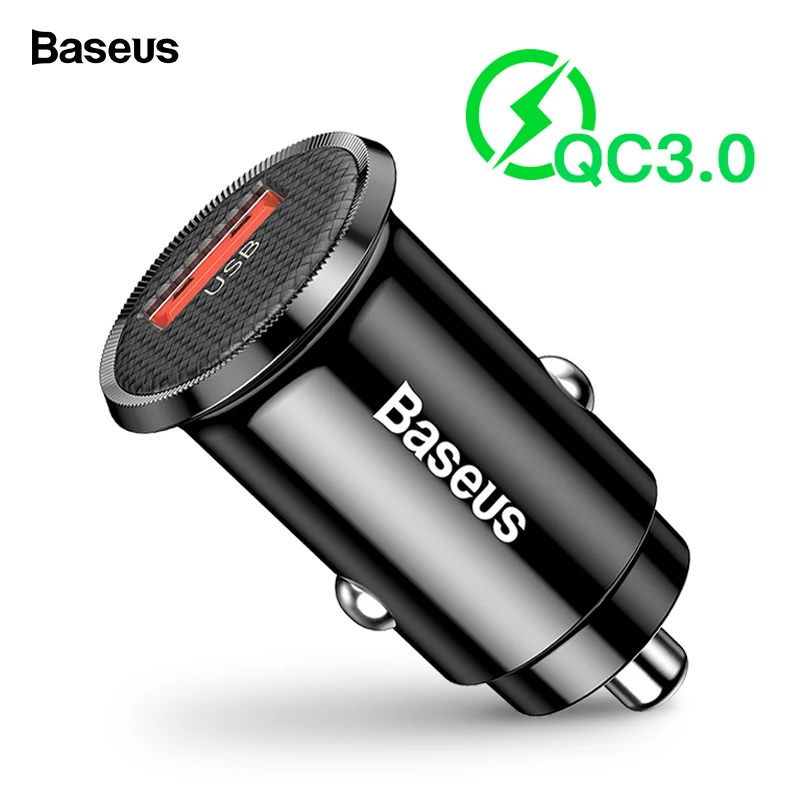 Baseus mi ni USB Автомобильное зарядное устройство Quick Charge 3,0 Автомобильное зарядное устройство для телефона для Xiaomi mi samsung iPhone QC3.0 QC Быстрая Мобильная Автомобильная зарядка