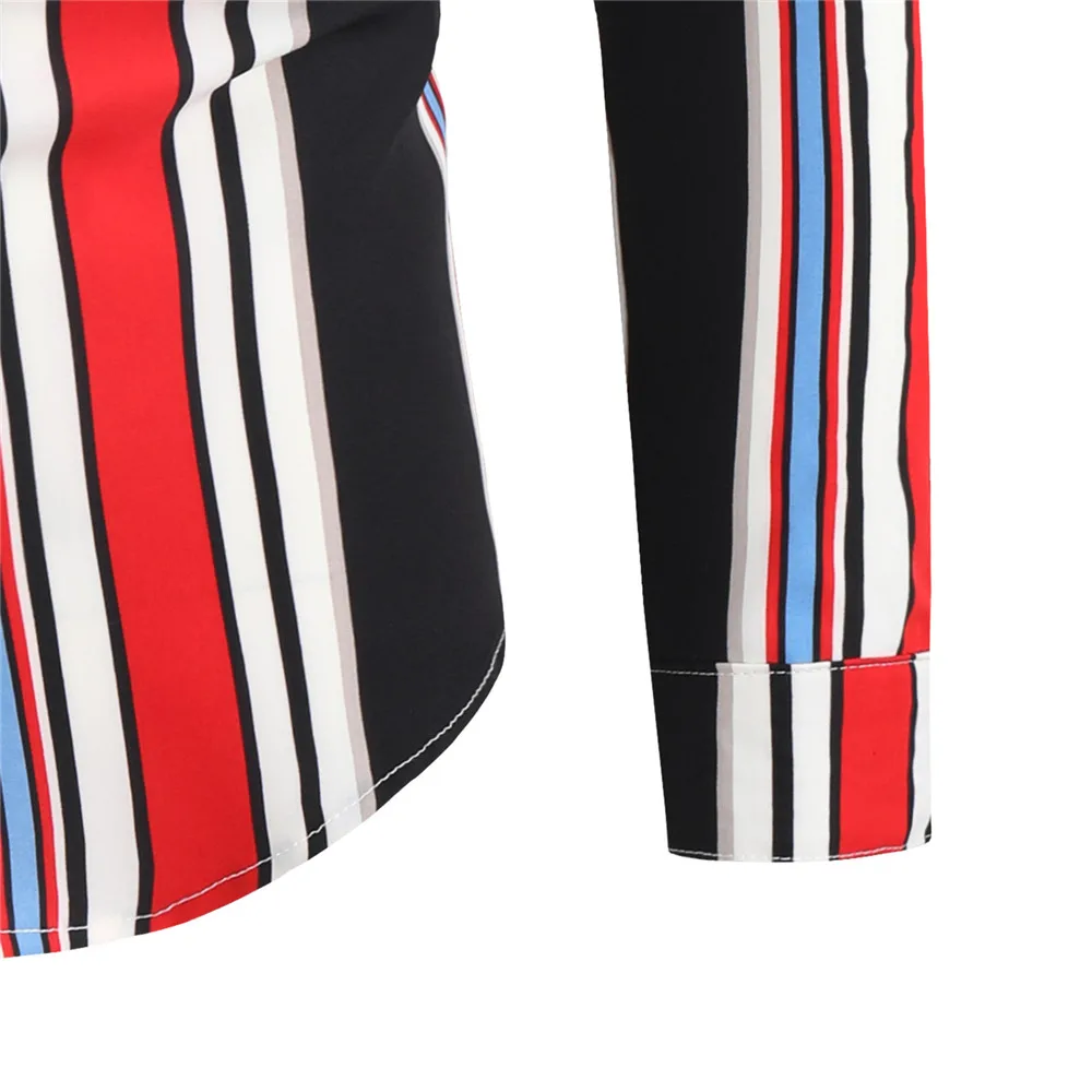 

15 Colors Shirts Men Casual Black Red Stripes Printing Shirt Long Sleeve Casual Slim Fit Male Shirts Oversize Shirt