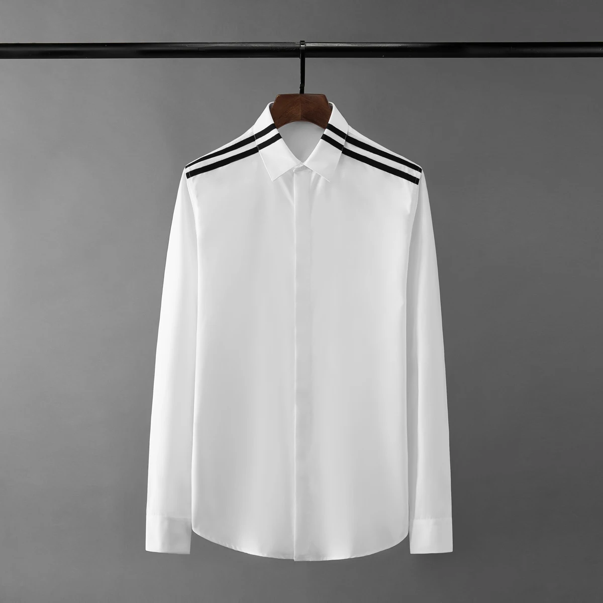 

Рубашка мужская с длинным рукавом, хлопок, двойная лента, повседневная Модная приталенная, вечерняя, 4XL