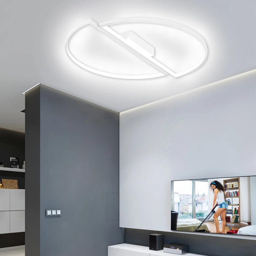 Luces de techo LED modernas para sala de estar, lámpara de techo semicircular, accesorios de acrílico, luces Led para decoración del hogar