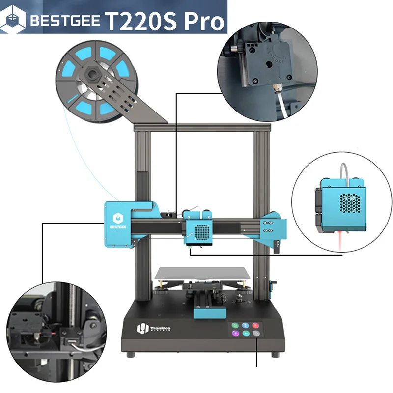 3D-принтер T220S Pro высокоточный 3 5 сенсорный экран титановый экструдер магнитная
