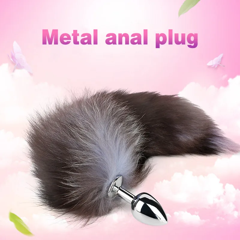 Металлический Plug Длинные анальные Секс Игрушка Роль животных Играть Cosplay Фокс